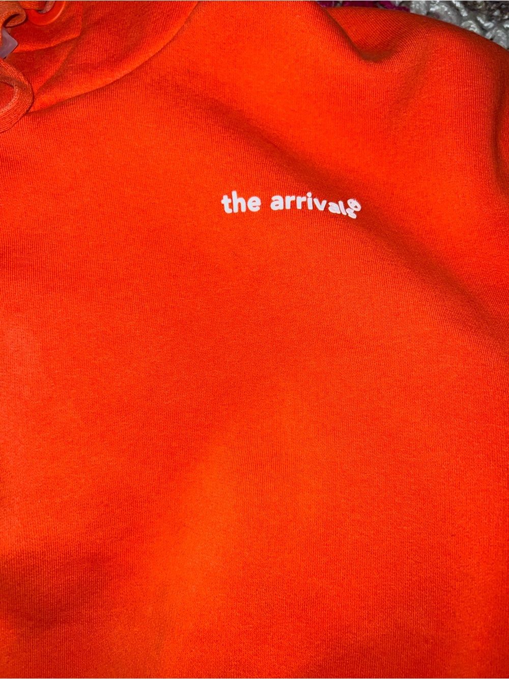 The Arrivals Women's Cropped Hoodie in Bright Orange - Picture 3 of 9